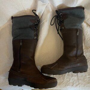Vintage UGGs Leather & Suede Waterproof Brown/Blue Size 8 Ladies Boots